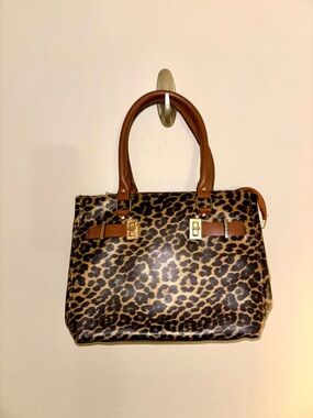 Leopard Print Structured Purse